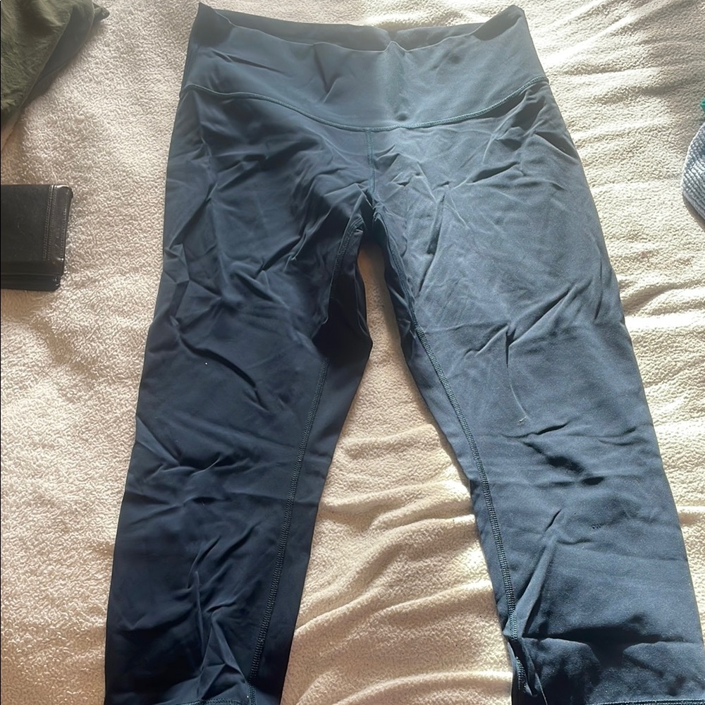 Navy Lululemon High-Waisted Crop Leggings